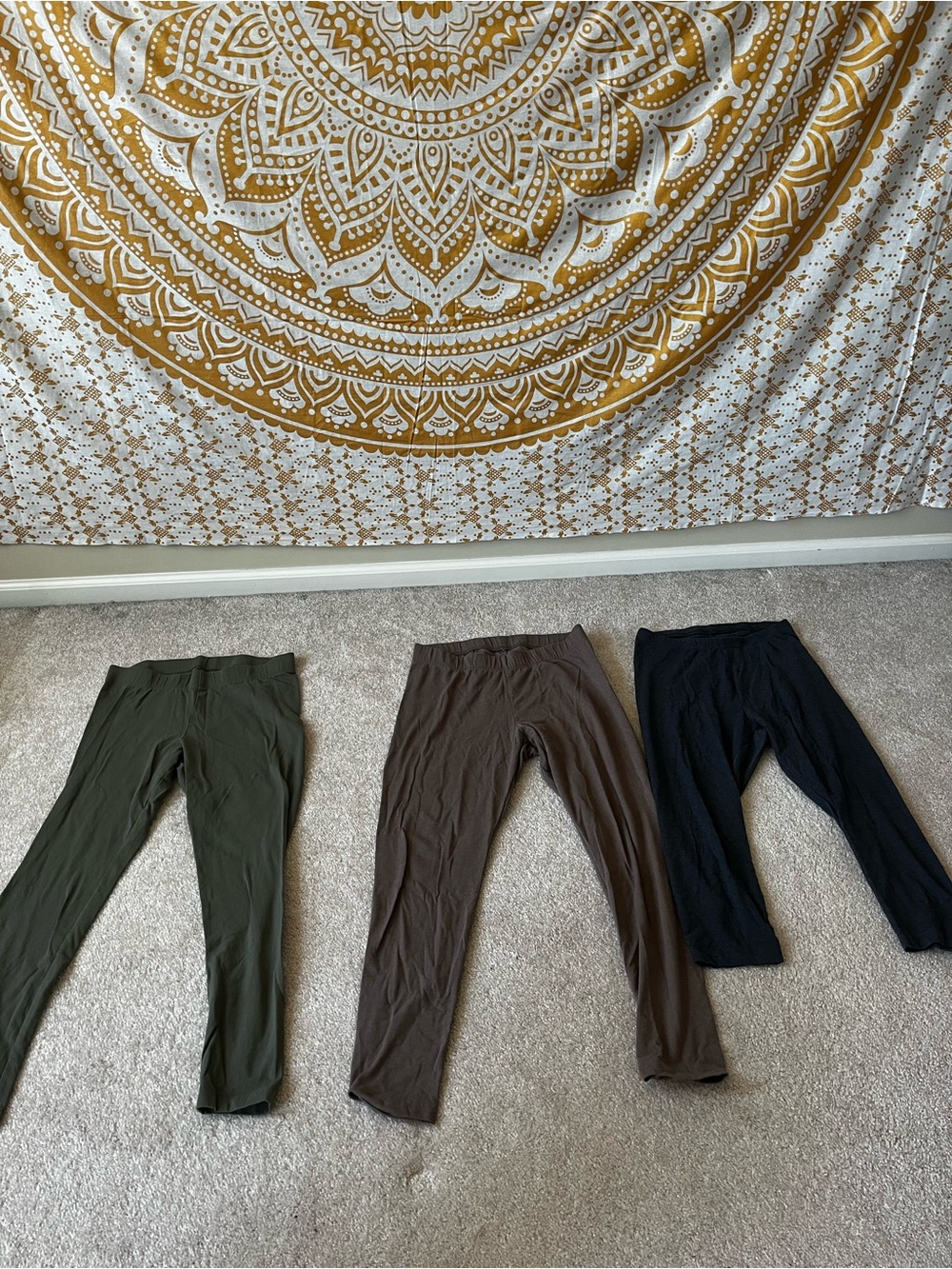 Old Navy Olive, Brown & Dark Grey Leggings Trio